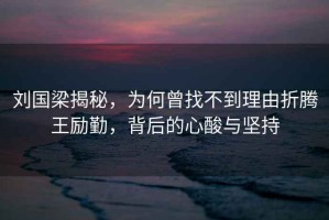 劉國梁揭秘，為何曾找不到理由折騰王勵勤，背后的心酸與堅持