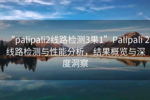 “palipali2線(xiàn)路檢測3果1”P(pán)alipali 2線(xiàn)路檢測與性能分析，結果概覽與深度洞察