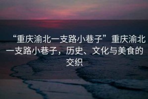 “重慶渝北一支路小巷子”重慶渝北一支路小巷子，歷史、文化與美食的交織
