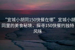 “宜城小胡同150快餐在哪”宜城小胡同里的美食秘境，探尋150快餐的獨特風(fēng)味
