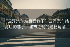 “云浮汽車(chē)站后面巷子”云浮汽車(chē)站背后的巷子，城市之韻的隱秘角落