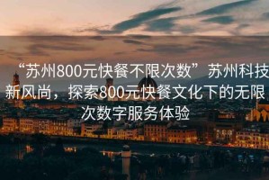“蘇州800元快餐不限次數”蘇州科技新風(fēng)尚，探索800元快餐文化下的無(wú)限次數字服務(wù)體驗