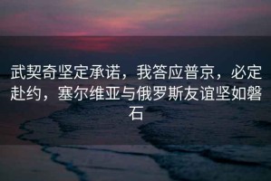 武契奇堅定承諾，我答應普京，必定赴約，塞爾維亞與俄羅斯友誼堅如磐石