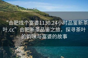 “合肥找個(gè)富婆1130.24小時(shí)品鑒新茶葉.cc”合肥新茶品鑒之旅，探尋茶葉的韻味與富婆的故事