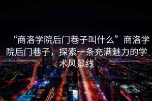“商洛學(xué)院后門(mén)巷子叫什么”商洛學(xué)院后門(mén)巷子，探索一條充滿(mǎn)魅力的學(xué)術(shù)風(fēng)景線(xiàn)