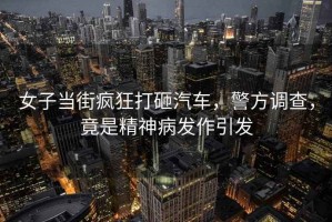 女子當街瘋狂打砸汽車(chē)，警方調查，竟是精神病發(fā)作引發(fā)