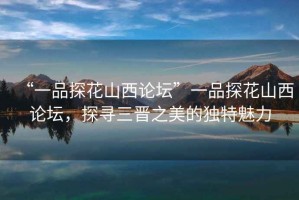 “一品探花山西論壇”一品探花山西論壇，探尋三晉之美的獨特魅力