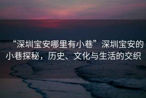 “深圳寶安哪里有小巷”深圳寶安的小巷探秘，歷史、文化與生活的交織