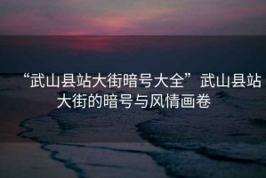 “武山縣站大街暗號大全”武山縣站大街的暗號與風(fēng)情畫(huà)卷