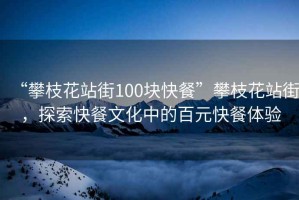 “攀枝花站街100塊快餐”攀枝花站街，探索快餐文化中的百元快餐體驗