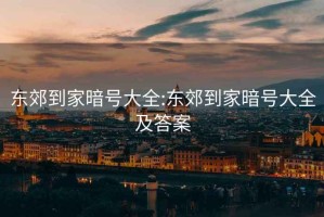 東郊到家暗號大全:東郊到家暗號大全及答案