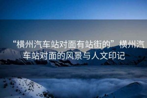 “橫州汽車(chē)站對面有站街的”橫州汽車(chē)站對面的風(fēng)景與人文印記