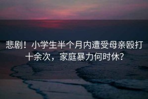 悲??！小學(xué)生半個(gè)月內遭受母親毆打十余次，家庭暴力何時(shí)休？