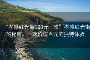 “孝感紅光街100元一次”孝感紅光街的秘密，一次價(jià)值百元的獨特體驗