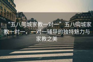 “五八同城家教一對一”五八同城家教一對一，一對一輔導的獨特魅力與家教之美