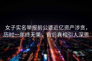 女子實(shí)名舉報前公婆近億資產(chǎn)涉貪，歷時(shí)一年終無(wú)果，背后真相引人深思