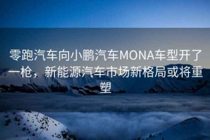 零跑汽車(chē)向小鵬汽車(chē)MONA車(chē)型開(kāi)了一槍?zhuān)履茉雌?chē)市場(chǎng)新格局或將重塑