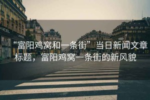 “富陽(yáng)雞窩和一條街”當日新聞文章標題，富陽(yáng)雞窩一條街的新風(fēng)貌