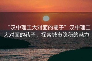 “漢中理工大對面的巷子”漢中理工大對面的巷子，探索城市隱秘的魅力