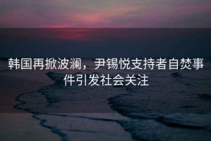 韓國再掀波瀾，尹錫悅支持者自焚事件引發(fā)社會(huì )關(guān)注
