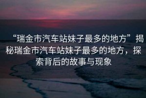 “瑞金市汽車(chē)站妹子最多的地方”揭秘瑞金市汽車(chē)站妹子最多的地方，探索背后的故事與現象