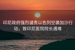 印尼政府強烈譴責以色列空襲加沙行動(dòng)，致印尼醫院院長(cháng)遇難