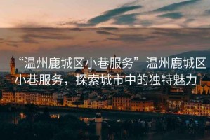 “溫州鹿城區小巷服務(wù)”溫州鹿城區小巷服務(wù)，探索城市中的獨特魅力