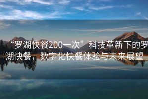 “羅湖快餐200一次”科技革新下的羅湖快餐，數字化快餐體驗與未來(lái)展望