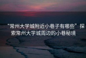 “常州大學(xué)城附近小巷子有哪些”探索常州大學(xué)城周邊的小巷秘境