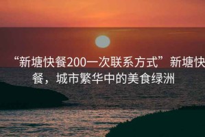 “新塘快餐200一次聯(lián)系方式”新塘快餐，城市繁華中的美食綠洲