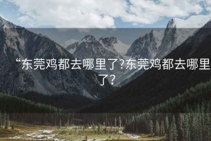 “東莞雞都去哪里了?東莞雞都去哪里了？