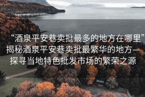 “酒泉平安巷賣(mài)批最多的地方在哪里”揭秘酒泉平安巷賣(mài)批最繁華的地方—探尋當地特色批發(fā)市場(chǎng)的繁榮之源