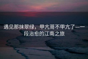 遇見(jiàn)那抹翠綠，甲亢哥不甲亢了—一段治愈的江南之旅