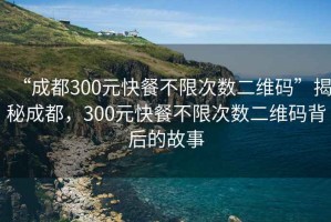 “成都300元快餐不限次數二維碼”揭秘成都，300元快餐不限次數二維碼背后的故事