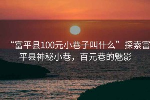 “富平縣100元小巷子叫什么”探索富平縣神秘小巷，百元巷的魅影