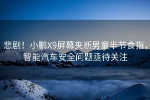 悲??！小鵬X9屏幕夾斷男童半節食指，智能汽車(chē)安全問(wèn)題亟待關(guān)注