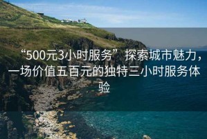“500元3小時(shí)服務(wù)”探索城市魅力，一場(chǎng)價(jià)值五百元的獨特三小時(shí)服務(wù)體驗