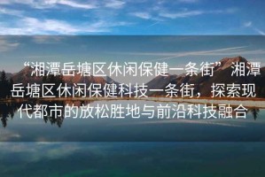 “湘潭岳塘區休閑保健一條街”湘潭岳塘區休閑保健科技一條街，探索現代都市的放松勝地與前沿科技融合
