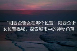 “陽(yáng)西企街女在哪個(gè)位置”陽(yáng)西企街女位置揭秘，探索城市中的神秘角落