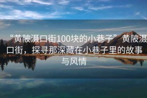 “黃陂灄口街100塊的小巷子”黃陂灄口街，探尋那深藏在小巷子里的故事與風(fēng)情