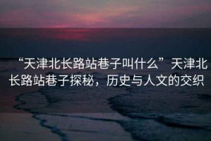 “天津北長(cháng)路站巷子叫什么”天津北長(cháng)路站巷子探秘，歷史與人文的交織