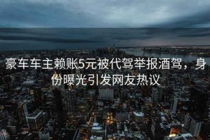 豪車(chē)車(chē)主賴(lài)賬5元被代駕舉報酒駕，身份曝光引發(fā)網(wǎng)友熱議