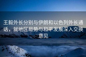 王毅外長(cháng)分別與伊朗和以色列外長(cháng)通話(huà)，就地區局勢與和平發(fā)展深入交換意見(jiàn)
