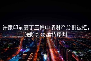 許家印前妻丁玉梅申請財產(chǎn)分割被拒，法院判決維持原判