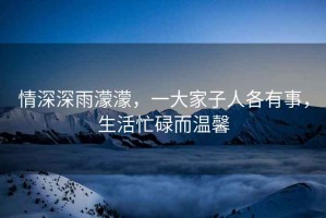 情深深雨濛濛，一大家子人各有事，生活忙碌而溫馨