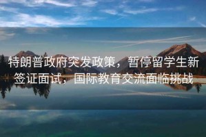 特朗普政府突發(fā)政策，暫停留學(xué)生新簽證面試，國際教育交流面臨挑戰