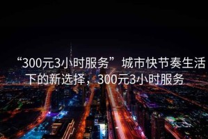 “300元3小時(shí)服務(wù)”城市快節奏生活下的新選擇，300元3小時(shí)服務(wù)