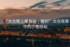 “太倉晚上哪有站小巷的”太倉夜景中的小巷探秘