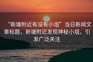 “新塘附近有沒(méi)有小俎”當日新聞文章標題，新塘附近發(fā)現神秘小俎，引發(fā)廣泛關(guān)注
