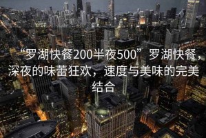 “羅湖快餐200半夜500”羅湖快餐，深夜的味蕾狂歡，速度與美味的完美結合